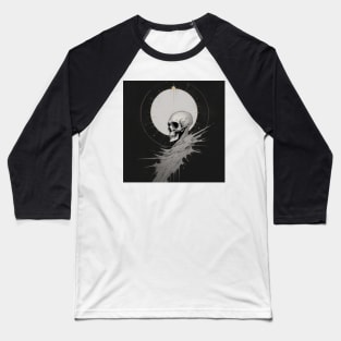 Monotone Illustration of Skull Baseball T-Shirt